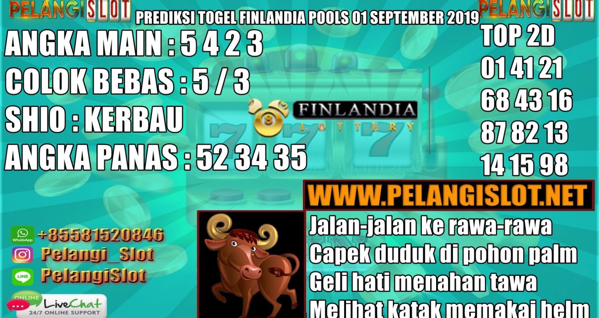 PREDIKSI TOGEL FINLANDIA POOLS 01 SEPTEMBER 2019 ANGKA MAIN : 5 4 2 3