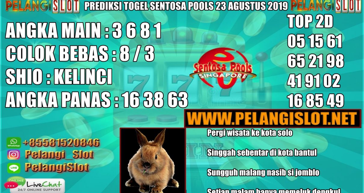 PREDIKSI TOGEL SENTOSA POOLS 23 AGUSTUS 2019