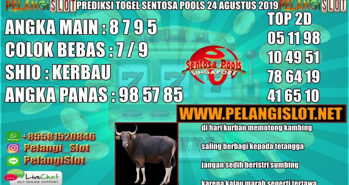 PREDIKSI TOGEL SENTOSA POOLS 24 AGUSTUS 2019