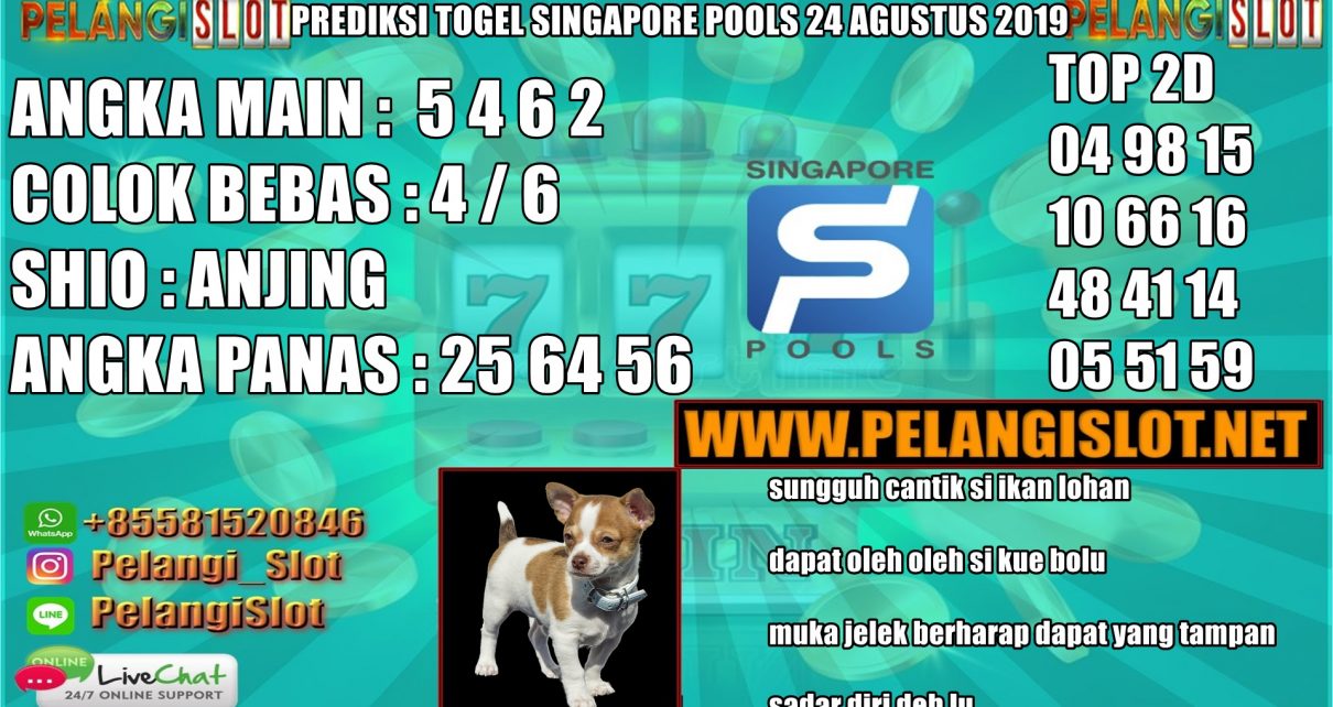 PREDIKSI TOGEL SINGAPORE POOLS 24 AGUSTUS 2019