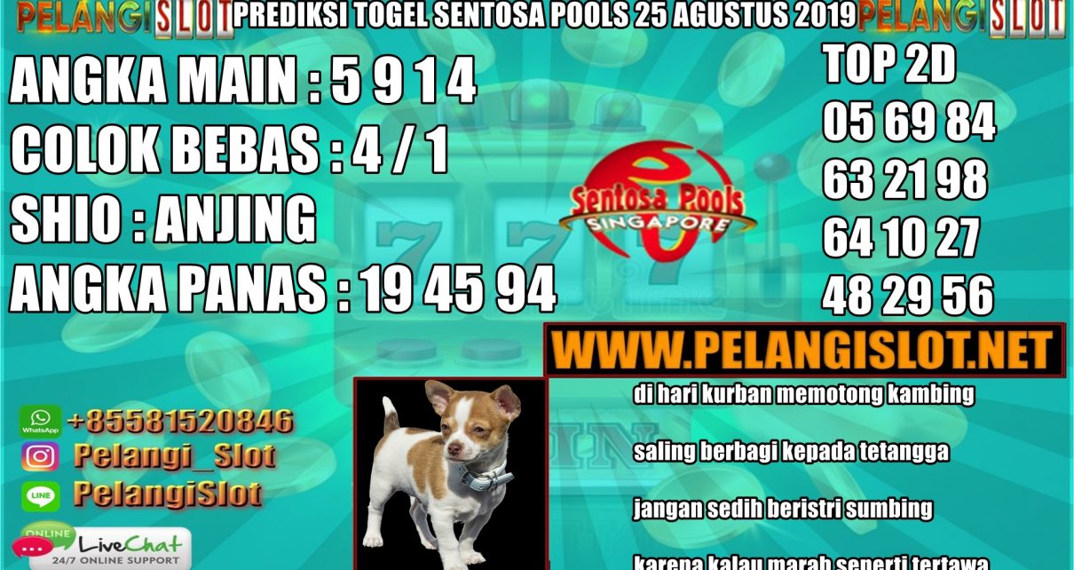 PREDIKSI TOGEL SENTOSA POOLS 25 AGUSTUS 2019