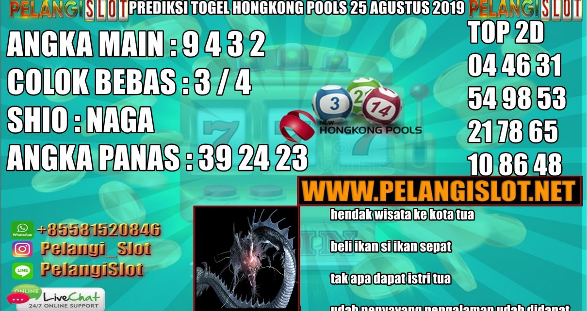 PREDIKSI TOGEL HONGKONG POOLS 25 AGUSTUS 2019