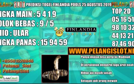 PREDIKSI TOGEL FINLANDIA POOLS 25 AGUSTUS 2019