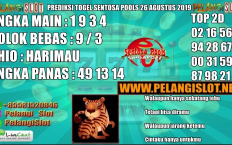 PREDIKSI TOGEL SENTOSA POOLS 26 AGUSTUS 2019