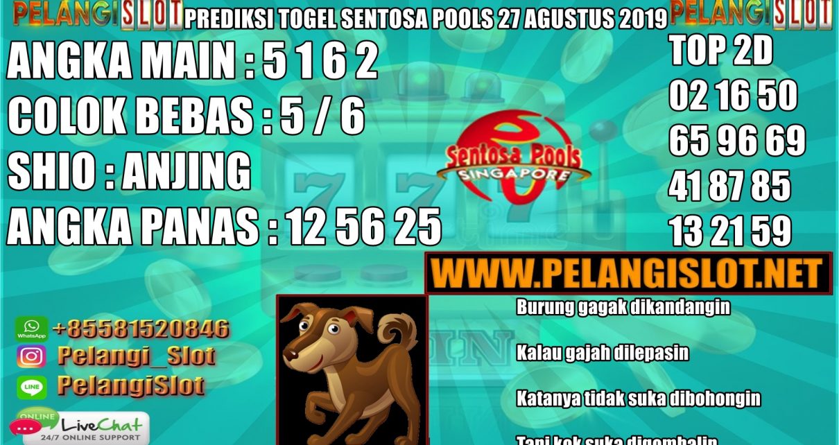 PREDIKSI TOGEL SENTOSA POOLS 27 AGUSTUS 2019