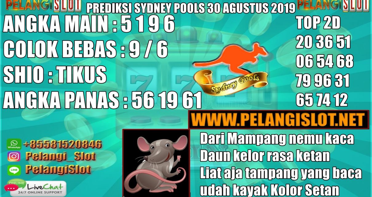 PREDIKSI SYDNEY POOLS 30 AGUSTUS 2019