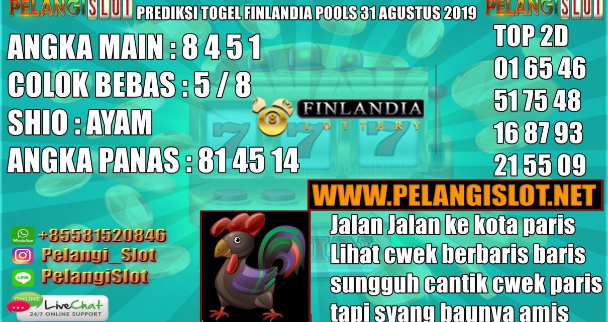 PREDIKSI TOGEL FINLANDIA POOLS 31 AGUSTUS 2019