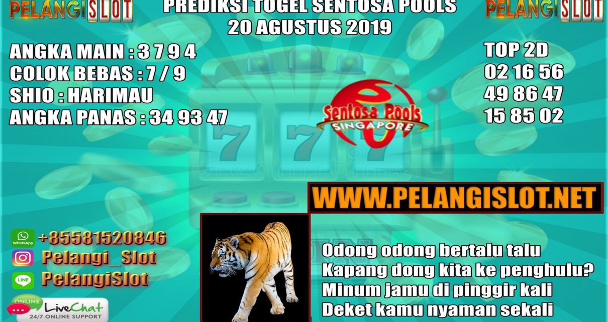 PREDIKSI TOGEL SENTOSA POOLS 20 AGUSTUS 2019