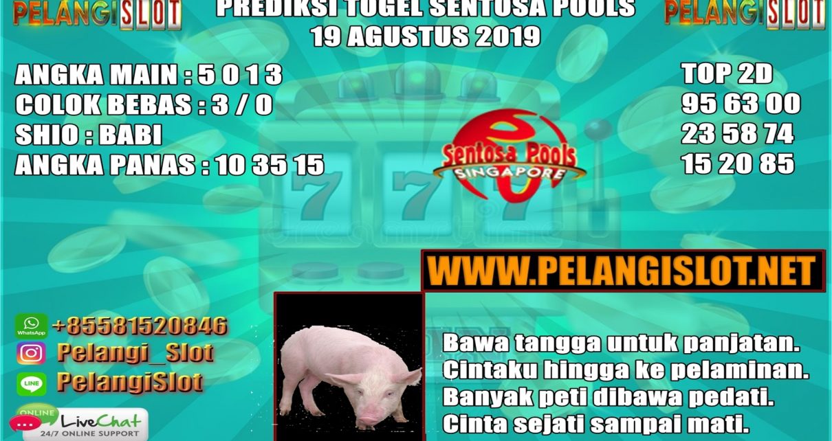 PREDIKSI TOGEL SENTOSA POOLS 19 AGUSTUS 2019