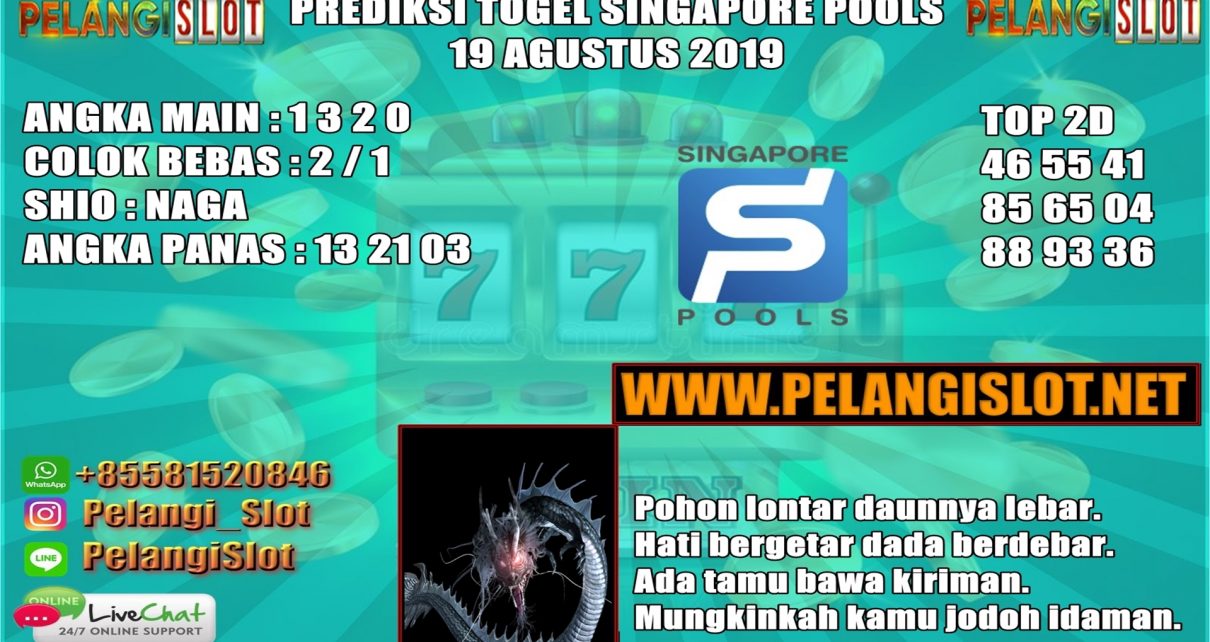 PREDIKSI TOGEL SINGAPORE POOLS 19 AGUSTUS 2019