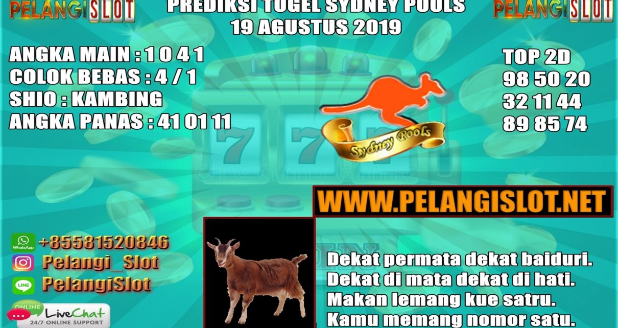 PREDIKSI TOGEL SYDNEY POOLS 19 AGUSTUS 2019