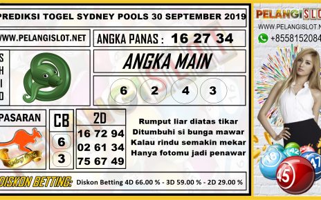 PREDIKSI TOGEL SYDNEY POOLS 30 SEPTEMBER 2019