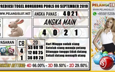 PREDIKSI TOGEL HONGKONG POOLS 06 SEPTEMBER 2019