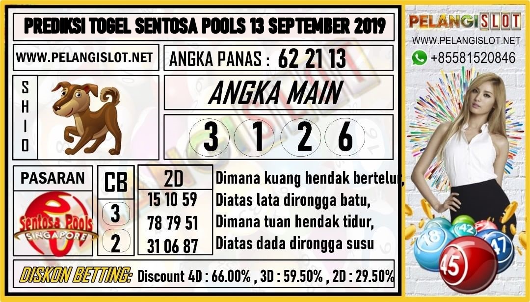 PREDIKSI TOGEL SENTOSA POOLS 13 SEPTEMBER 2019