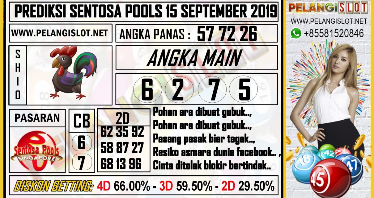 PREDIKSI SENTOSA POOLS 15 SEPTEMBER 2019