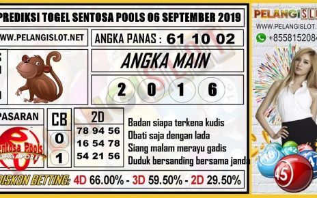 PREDIKSI TOGEL SENTOSA POOLS 06 SEPTEMBER 2019