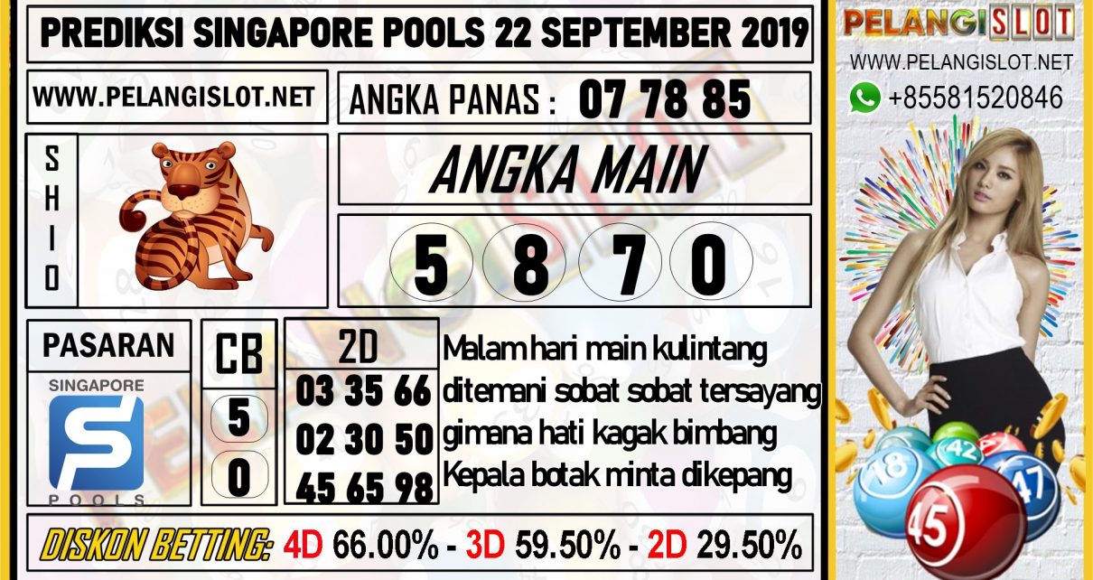 PREDIKSI SINGAPORE POOLS 22 SEPTEMBER 2019