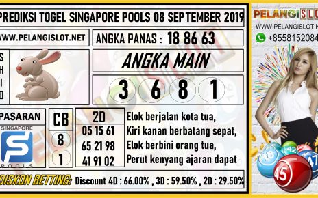 PREDIKSI TOGEL SINGAPORE POOLS 08 SEPTEMBER 2019
