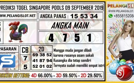 PREDIKSI TOGEL SINGAPORE POOLS 09 SEPTEMBER 2019