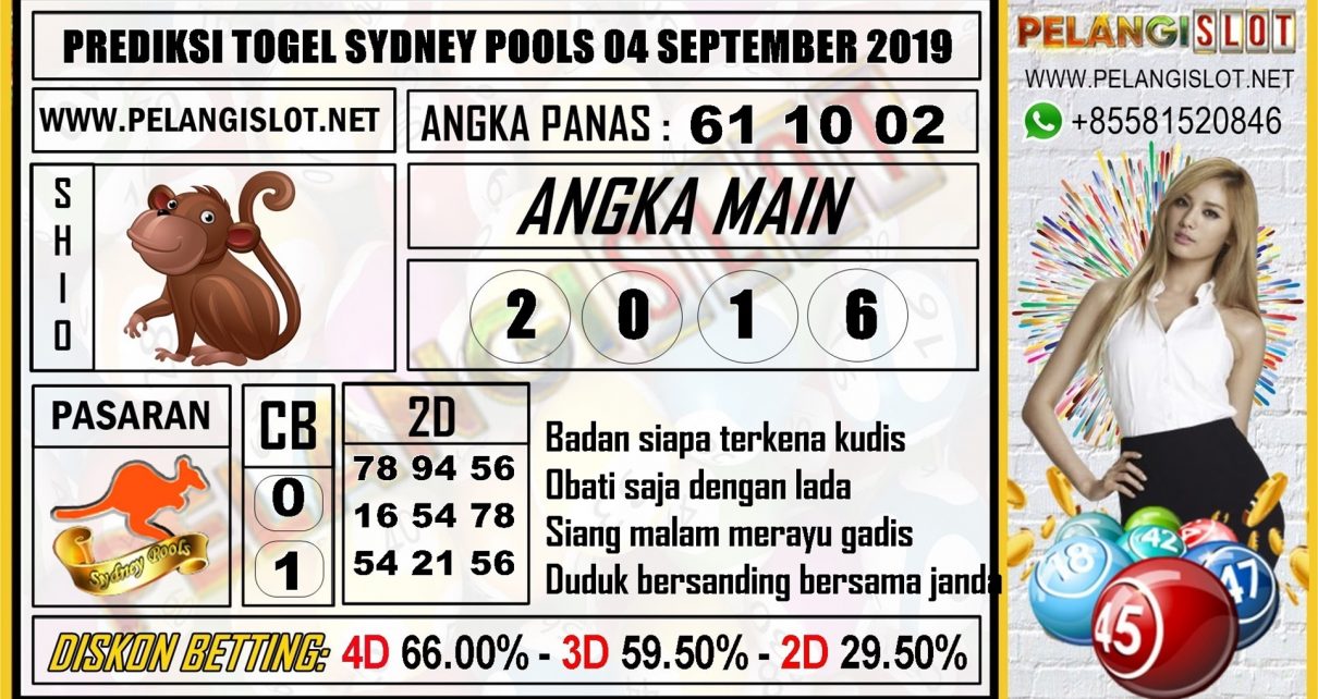 PREDIKSI TOGEL SYDNEY POOLS 04 SEPTEMBER 2019