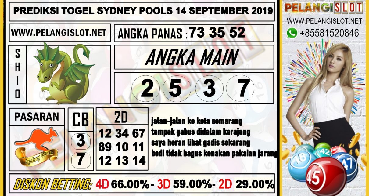 PREDIKSI TOGEL SYDNEY POOLS 14 SEPTEMBER 2019