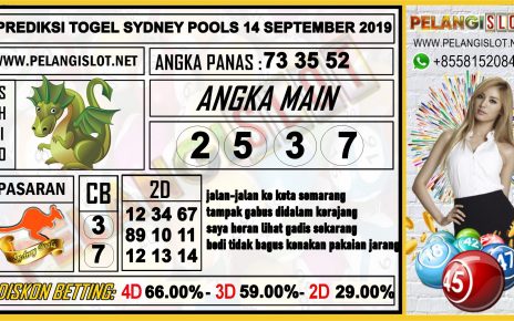 PREDIKSI TOGEL SYDNEY POOLS 14 SEPTEMBER 2019