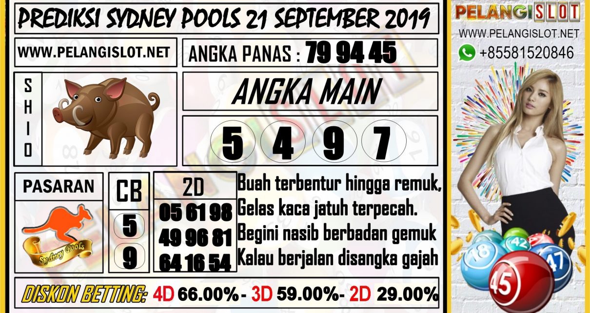 PREDIKSI SYDNEY POOLS 21 SEPTEMBER 2019