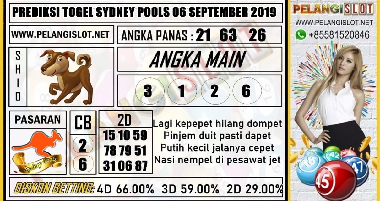 PREDIKSI TOGEL SYDNEY POOLS 06 SEPTEMBER 2019