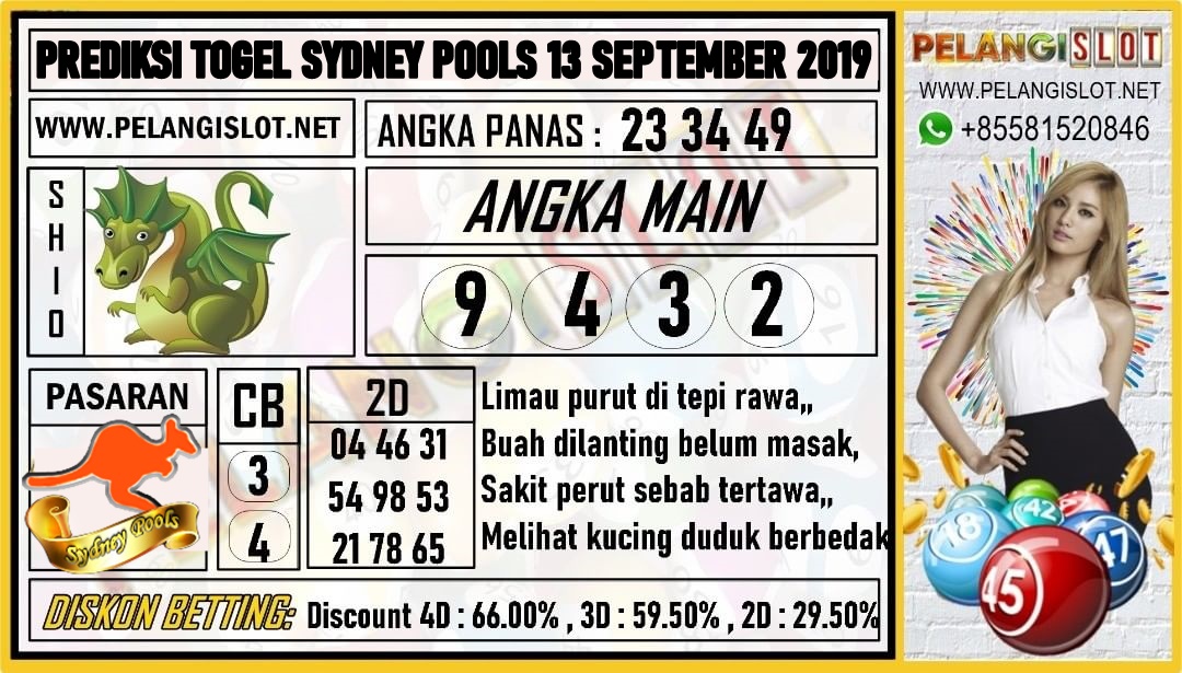 PREDIKSI TOGEL SYDNEY POOLS 13 SEPTEMBER 2019