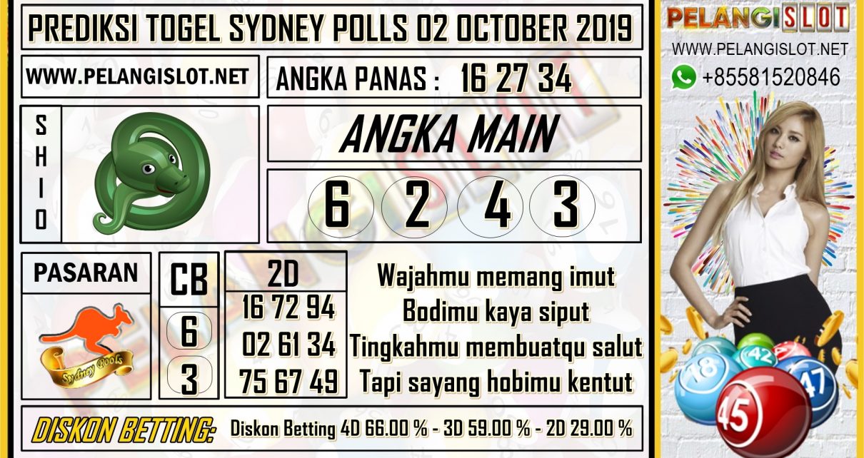 PREDIKSI TOGEL SYDNEY POOLS 02 OCTOBER 2019