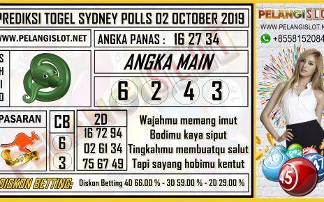 PREDIKSI TOGEL SYDNEY POOLS 02 OCTOBER 2019