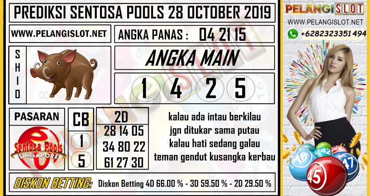 PREDIKSI SENTOSA POOLS 28 OCTOBER 2019