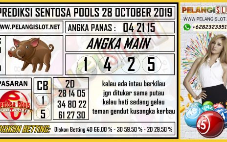 PREDIKSI SENTOSA POOLS 28 OCTOBER 2019