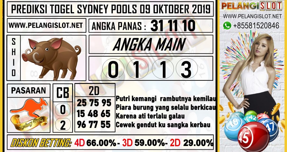 PREDIKSI TOGEL SYDNEY POOLS 09 OKTOBER 2019