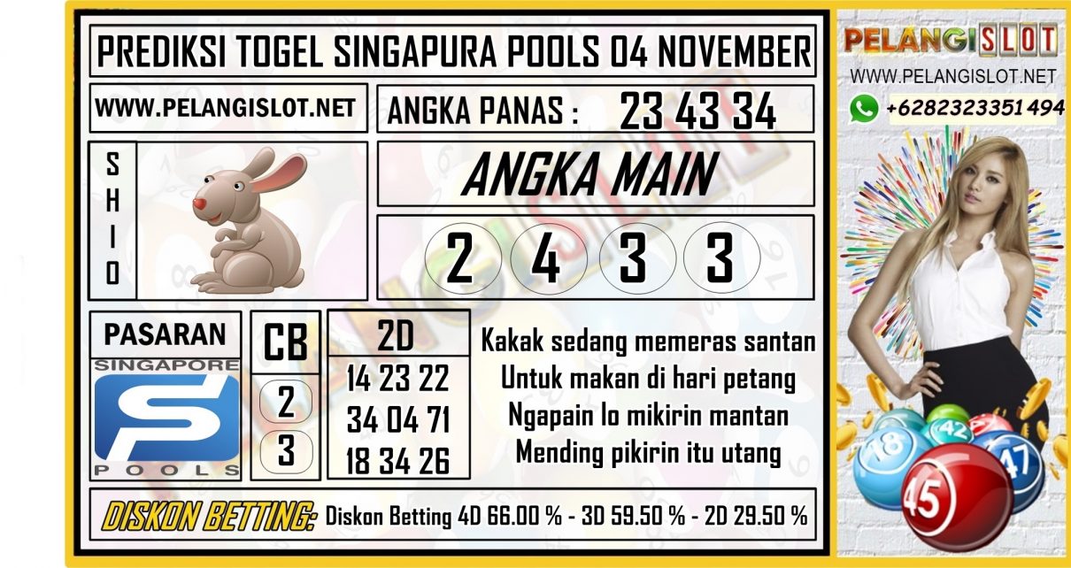 PREDIKSI TOGEL SINGAPURA POOLS 04 NOVEMBER 2019