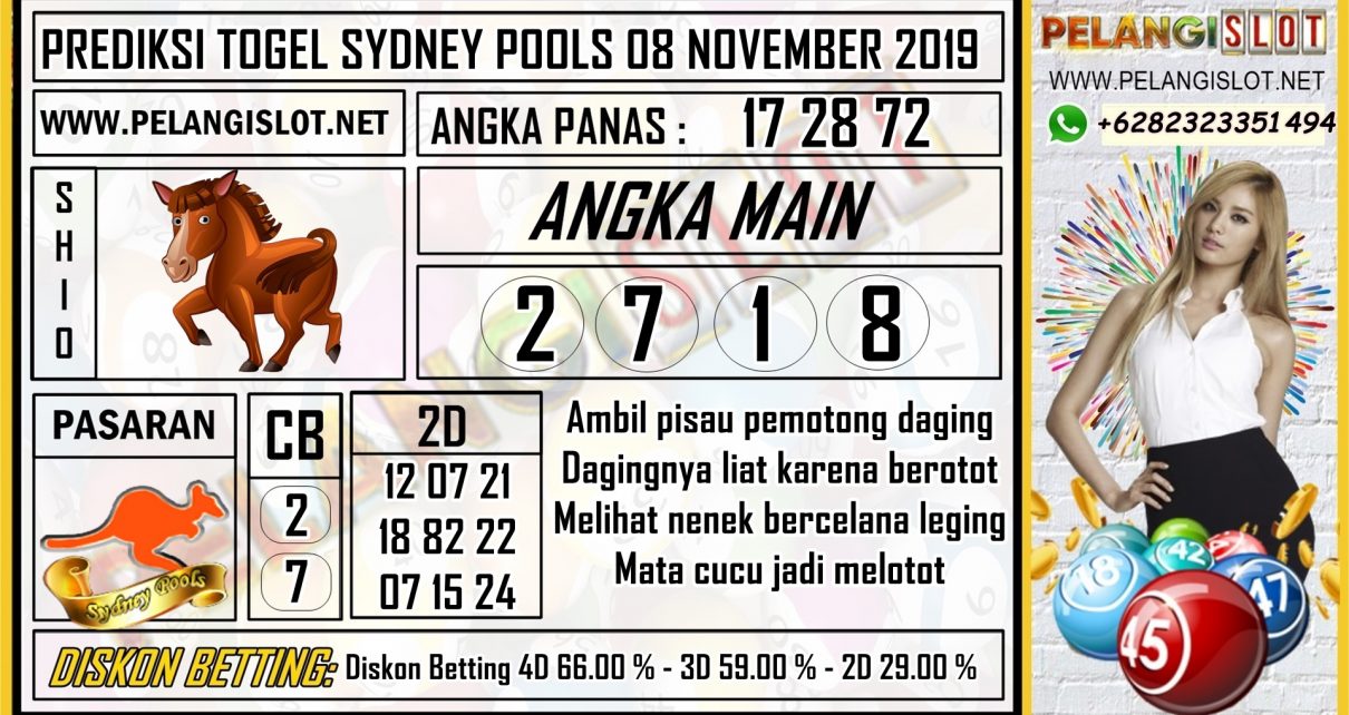 PREDIKSI TOGEL SYDNEY POOLS 08 NOVEMBER 2019