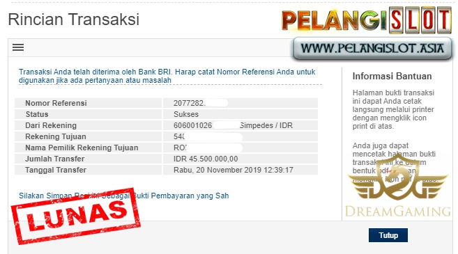 Pemenang CASINO 20 November 2019