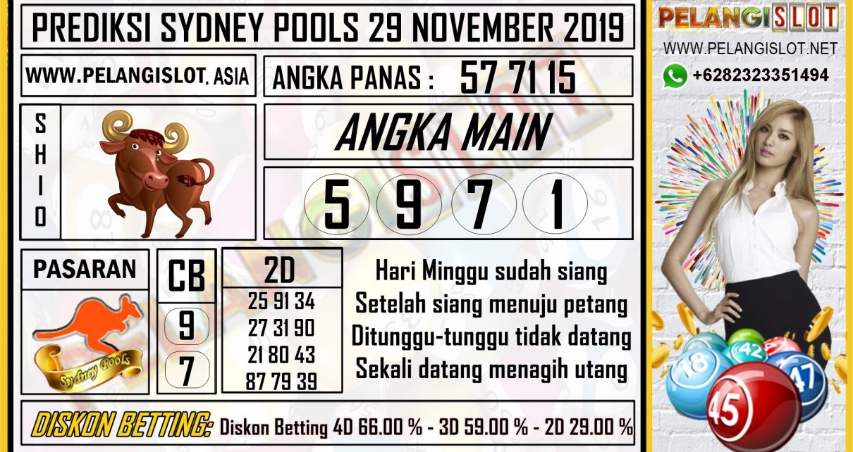 PREDIKSI SYDNEY POOLS 29 NOVEMBER 2019