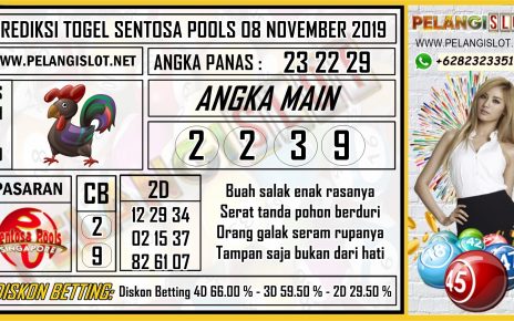 PREDIKSI TOGEL SENTOSA POOLS 08 NOVEMBER 2019