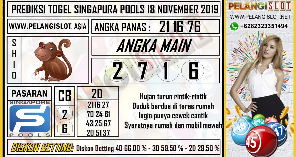 PREDIKSI TOGEL SINGAPURA POOLS 18 NOVEMBER 2019