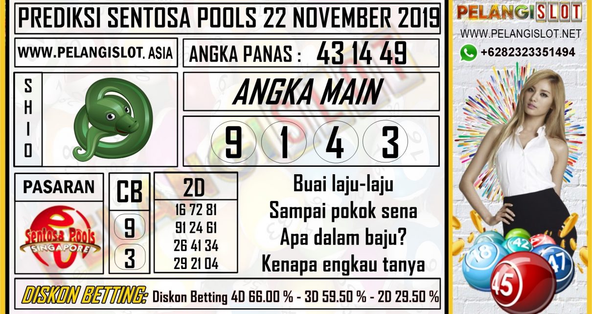 PREDIKSI SENTOSA POOLS 22 NOVEMBER 2019