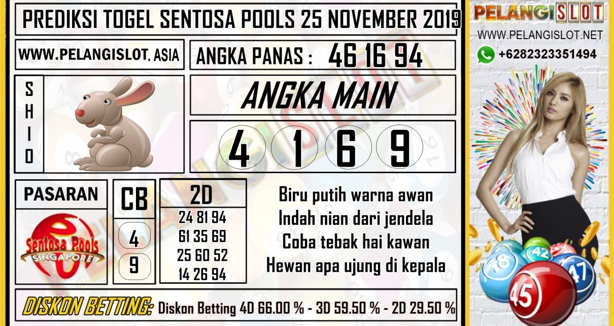 PREDIKSI TOGEL SENTOSA POOLS 25 NOVEMBER 2019