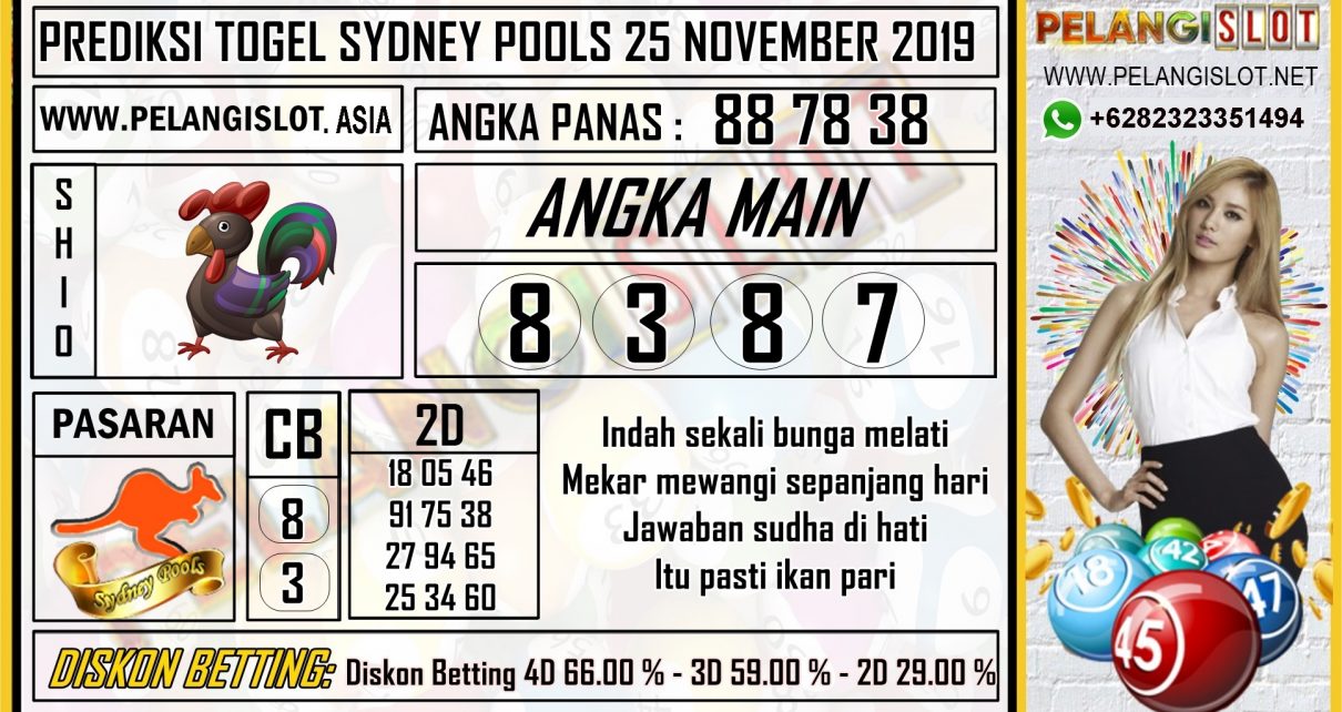 PREDIKSI TOGEL SYDNEY POOLS 25 NOVEMBER 2019