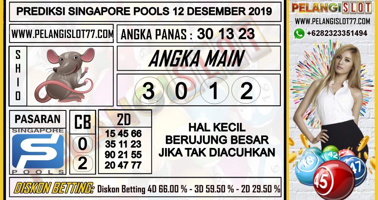 PREDIKSI SINGAPORE POOLS 12 DESEMBER 2019