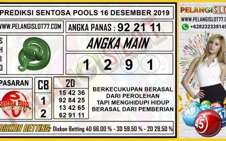 PREDIKSI SENTOSA POOLS 16 DESEMBER 2019