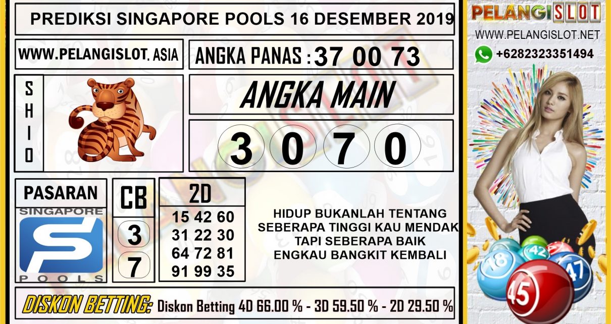 PREDIKSI SINGAPORE POOLS 16 DESEMBER 2019