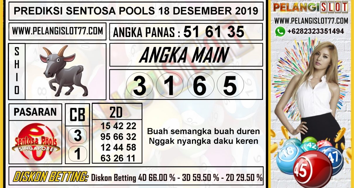 PREDIKSI SENTOSA POOLS 18 DESEMBER 2019