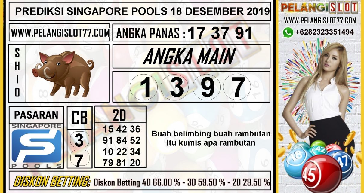 PREDIKSI SINGAPORE POOLS 18 DESEMBER 2019