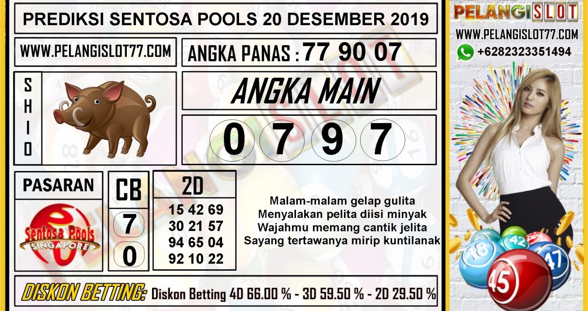 PREDIKSI SENTOSA POOLS 20 DESEMBER 2019