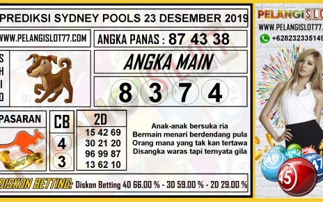 PREDIKSI SYDNEY POOLS 23 DESEMBER 2019